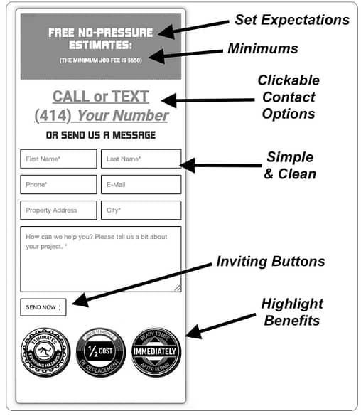 Contact Forms for Concrete Lifting Companies